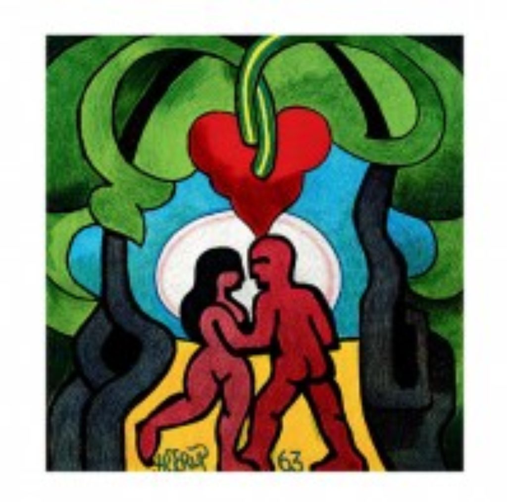 Gå til varen: Elskende par i hjerteskoven